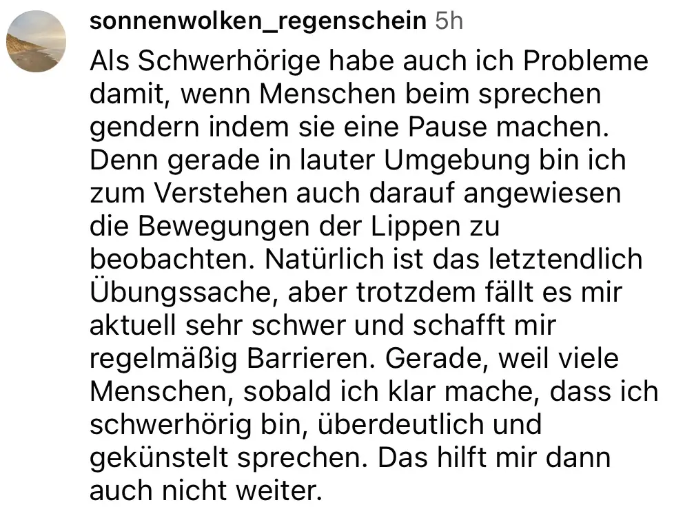 Gendern mit Glottisschlag kann Schwerhörigen die gesellschaftliche Teilhabe erschweren