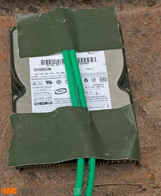 Vorbereitung Sprengung Datenträger mit PETN