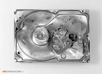 Ergebnis Datenträgervernichtung mit Semtex
